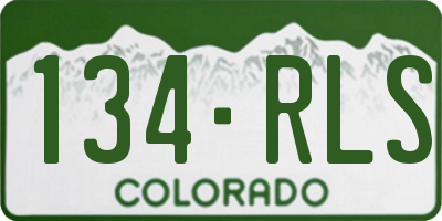 CO license plate 134RLS