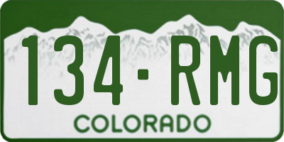 CO license plate 134RMG
