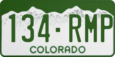 CO license plate 134RMP