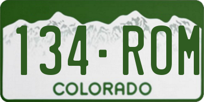 CO license plate 134ROM