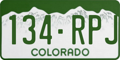 CO license plate 134RPJ