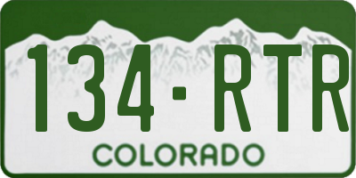 CO license plate 134RTR