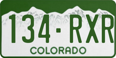 CO license plate 134RXR