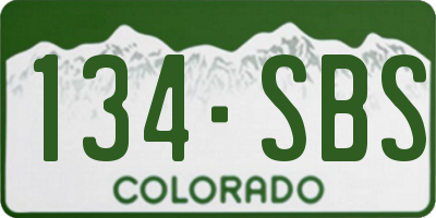 CO license plate 134SBS