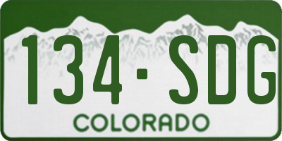 CO license plate 134SDG