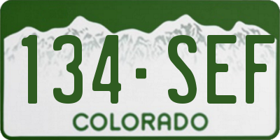 CO license plate 134SEF