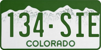 CO license plate 134SIE