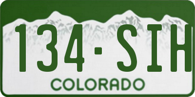 CO license plate 134SIH