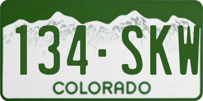 CO license plate 134SKW