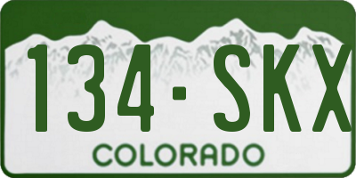 CO license plate 134SKX