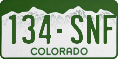 CO license plate 134SNF