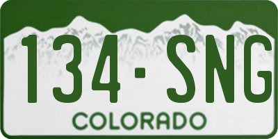 CO license plate 134SNG