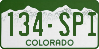CO license plate 134SPI