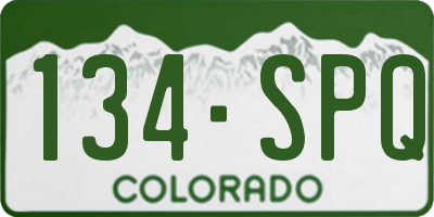 CO license plate 134SPQ