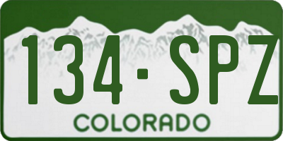 CO license plate 134SPZ