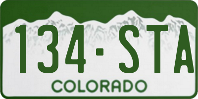 CO license plate 134STA