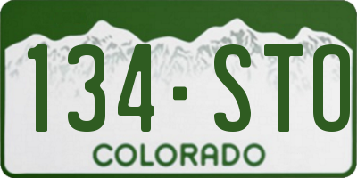 CO license plate 134STO