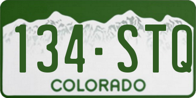 CO license plate 134STQ