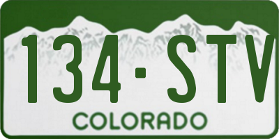 CO license plate 134STV