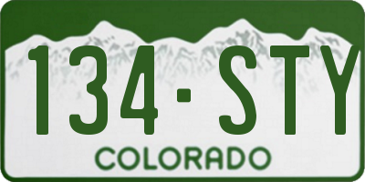 CO license plate 134STY