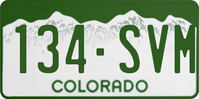 CO license plate 134SVM