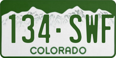 CO license plate 134SWF