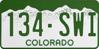 CO license plate 134SWI