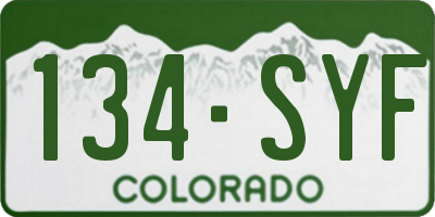 CO license plate 134SYF