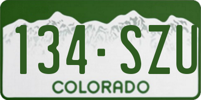 CO license plate 134SZU