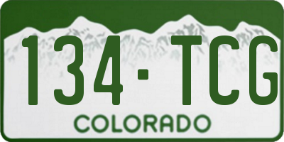 CO license plate 134TCG
