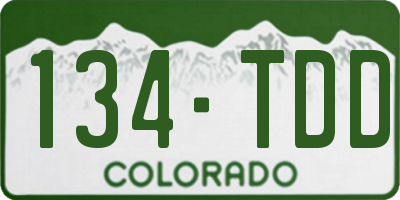 CO license plate 134TDD