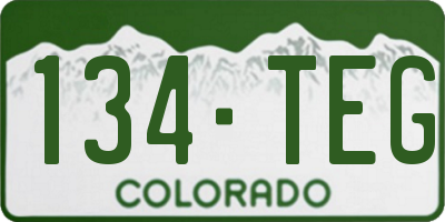 CO license plate 134TEG