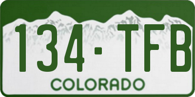 CO license plate 134TFB