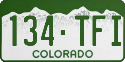 CO license plate 134TFI