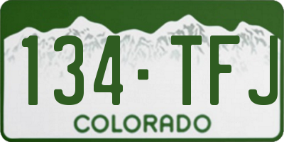 CO license plate 134TFJ