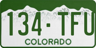CO license plate 134TFU