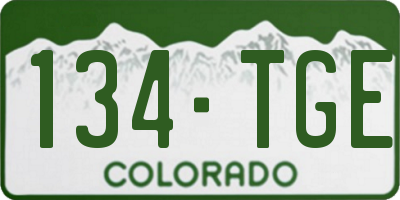 CO license plate 134TGE