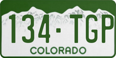 CO license plate 134TGP
