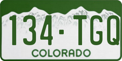 CO license plate 134TGQ