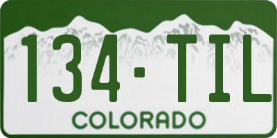 CO license plate 134TIL