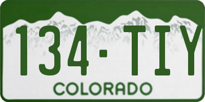 CO license plate 134TIY
