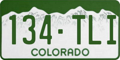CO license plate 134TLI