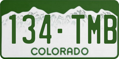 CO license plate 134TMB