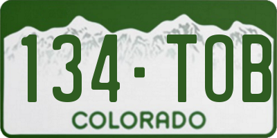 CO license plate 134TOB
