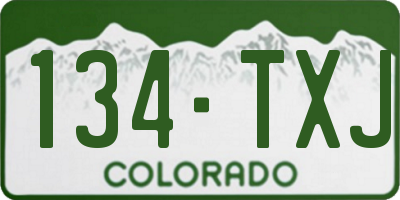 CO license plate 134TXJ