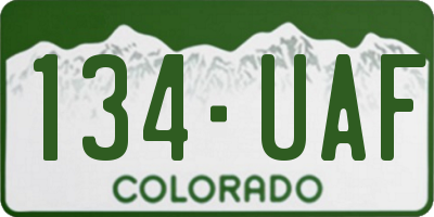 CO license plate 134UAF