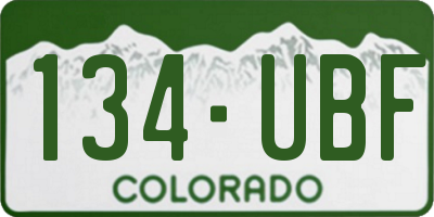 CO license plate 134UBF