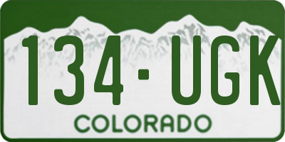 CO license plate 134UGK
