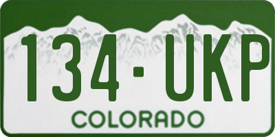 CO license plate 134UKP
