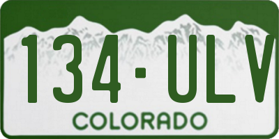 CO license plate 134ULV